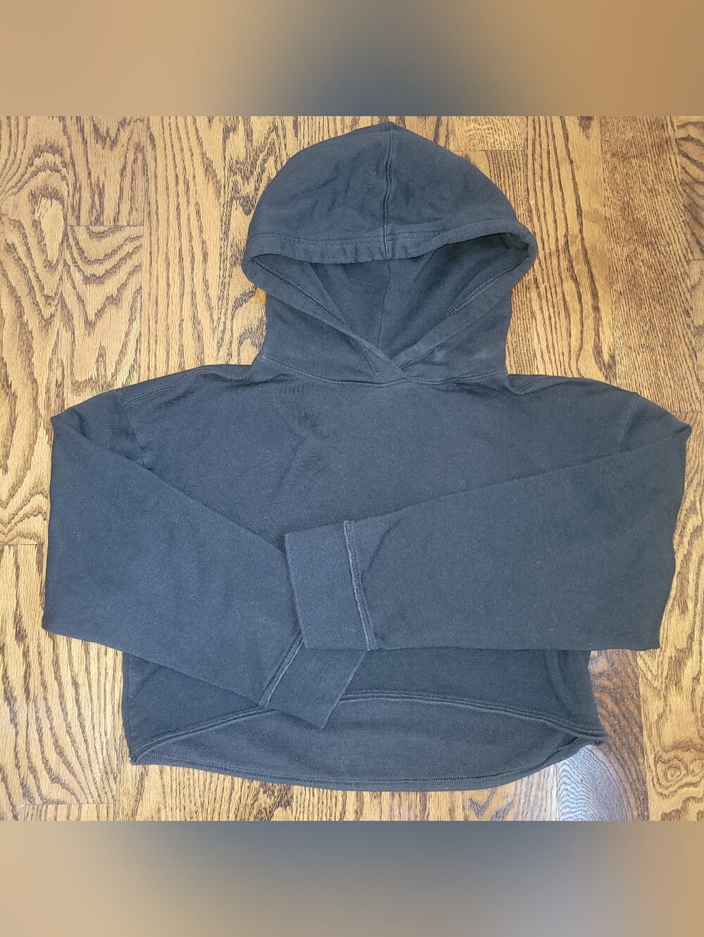Nike Yoga Cropped Black Hooded Sweatshirt